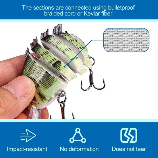 SnelShoppen - Crankbait Visaas Set 5 Stuks, 8 cm Kunstaas Wobbler Snoek, 15 g Levensecht Visaas voor Zoet en Zout Water, Perfecte Visgeschenken voor M — afbeelding 2