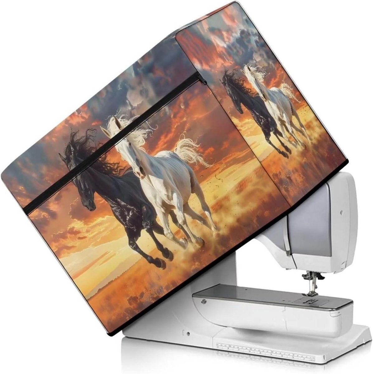 Naaimachine Stofkap - Beschermhoes Naaimachine - Machine Beschermen - Met Opbergvakken - 45x32x22 cm - Looppaarden