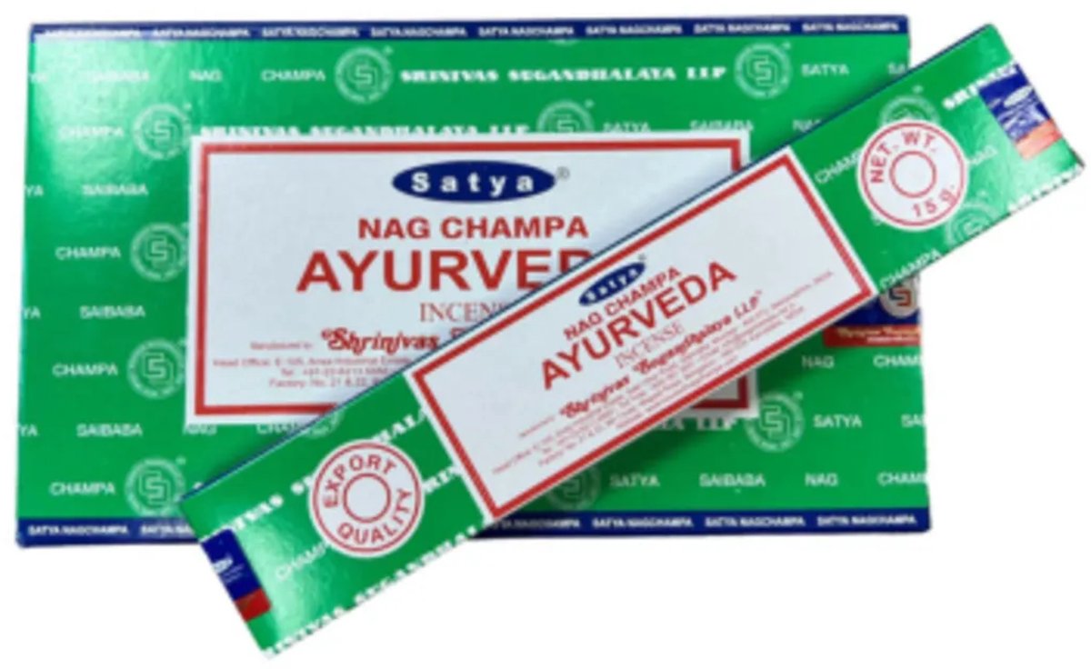 Ruben Robijn Ayurveda wierook Satya 15 grams - doos van 12 st. Bonte kleuren