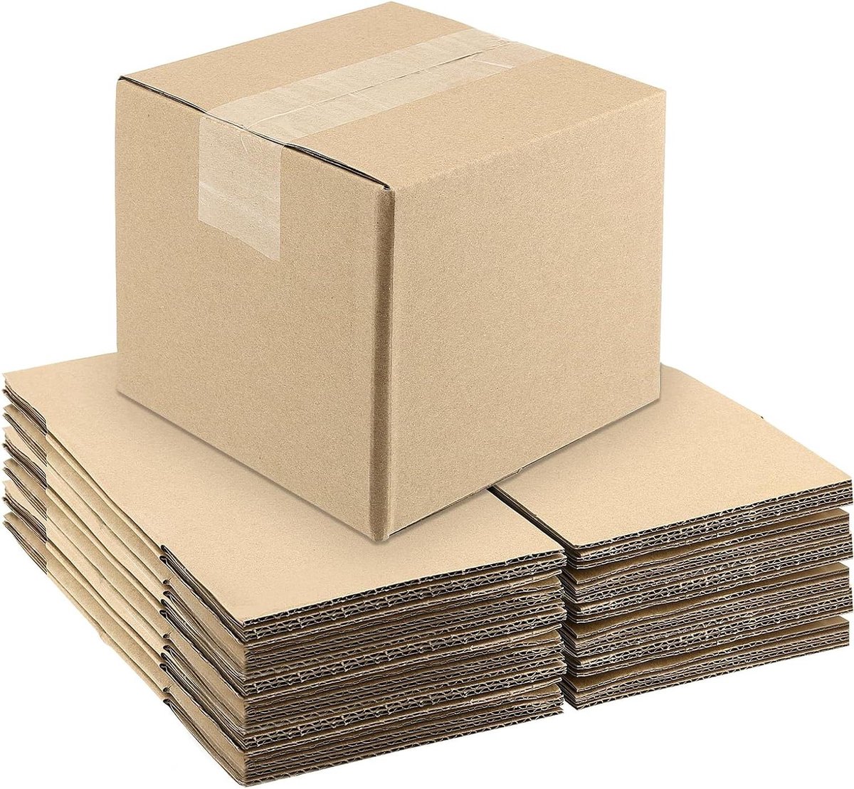 Kartonnen Dozen - Verzenddozen Kubus - Opslag Organisatie - Extra Hard Golfpapier - 15x15x15 cm 20 Stuks - Geel
