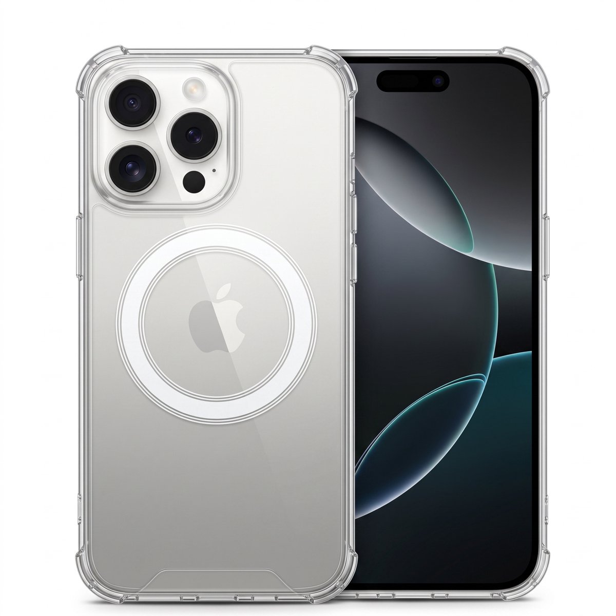 Geschikt voor iPhone 15 Pro Hoesje - Geschikt voor MagSafe - Slim Fit - Transparant