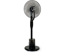Ventilator met Vernevelaar - Verkoeler Luchtkoeler - Kamertemperatuur Verlagen - 3 standen en Modi - 90 W - Zwart