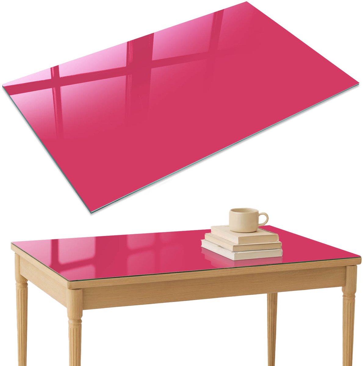 ArtPrintCave Energie roze Glazen Tafelblad 120x80 cm - Tafelblad Rechthoek - Roze Keukentafel - Achtergronden en patronen Eettafel Met Glasplaat