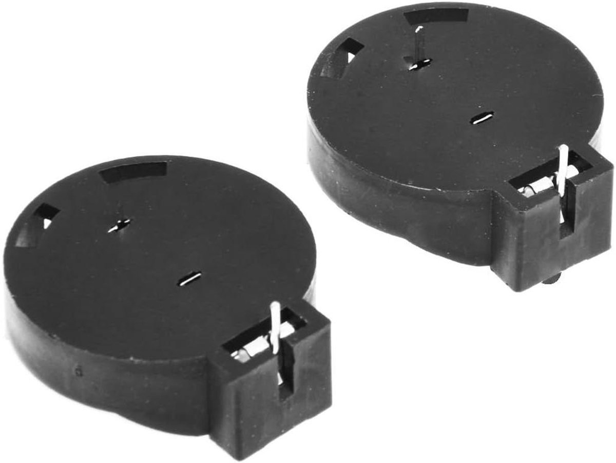 Munt Batterij Houder - Knopcel Houder - Elektronica Reparatie - 2 Pins DIP Type - 24 mm - Zwart