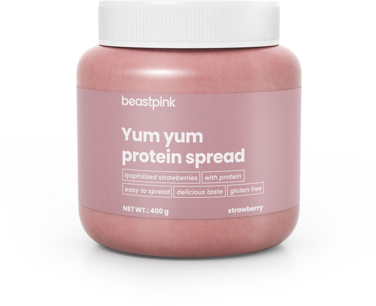 GymBeam Yum Yum Eiwitpasta BeastPink 400 g aardbei