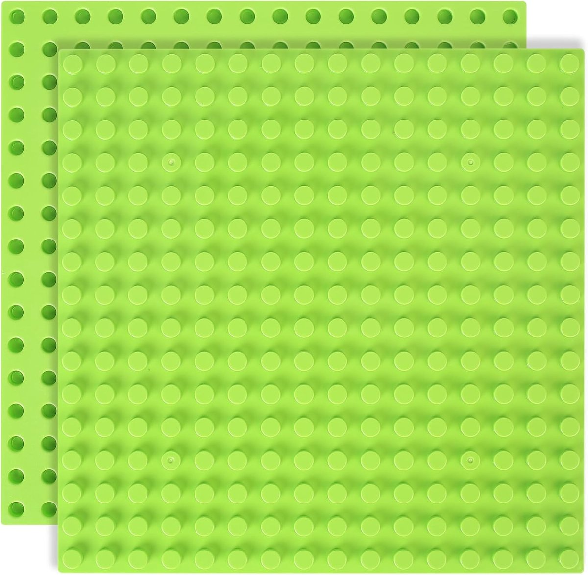 Bouwplaten Set van 2, Geschikt voor Duplo, 25 x 25 cm Basisplaten voor Creatief Spelen, Groen (Grasgroen)