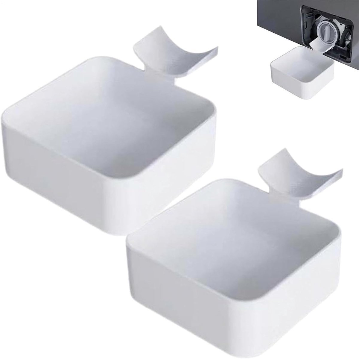 Afvoerbak voor wasmachine – 2 stuks – Universele Lekbak Wasmachine – Opvangbak Tegen Lekkage - Lekbak voor Wasmachine en Vaatwasser - Opvangbak - Eenvoudige installatie – Vloerbescherming – 12 x 12 x 4,5 cm – Wit