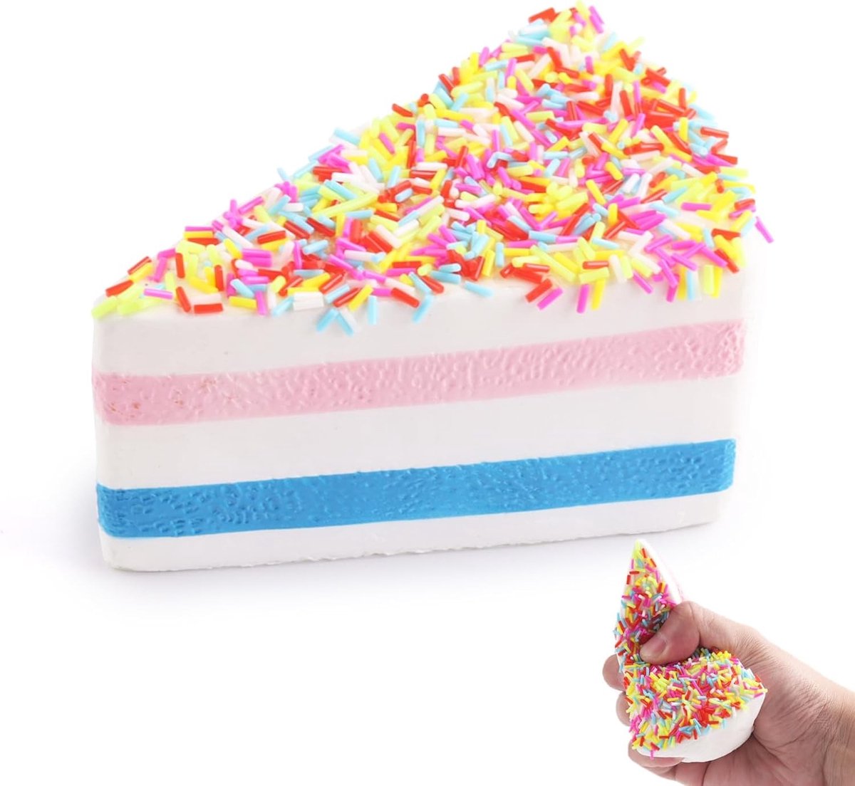 Dikke Regenboogtaart Squishy, 12 cm, Langzaam Herstellend, Kawaii Anti-Stress Speelgoed voor Kinderen en Volwassenen, Perfect Cadeau voor Verjaardag en Autisme