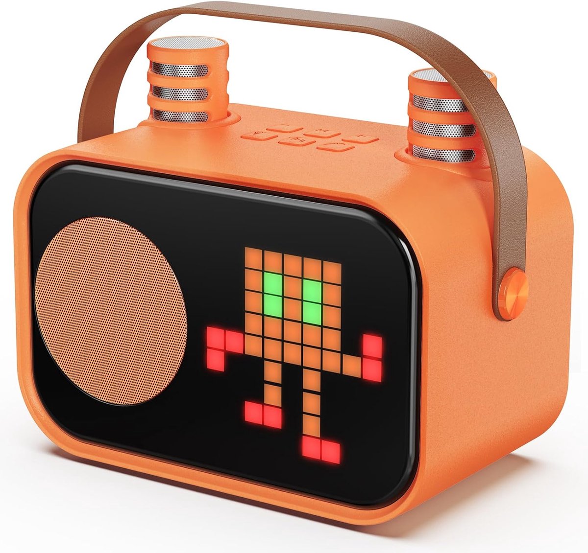 SnelShoppen - Karaoke-systeem met 2 microfoons, Bluetooth karaoke box met professionele begeleidingsmodus, cartoon-RGB-licht voor kinderen en volwasse