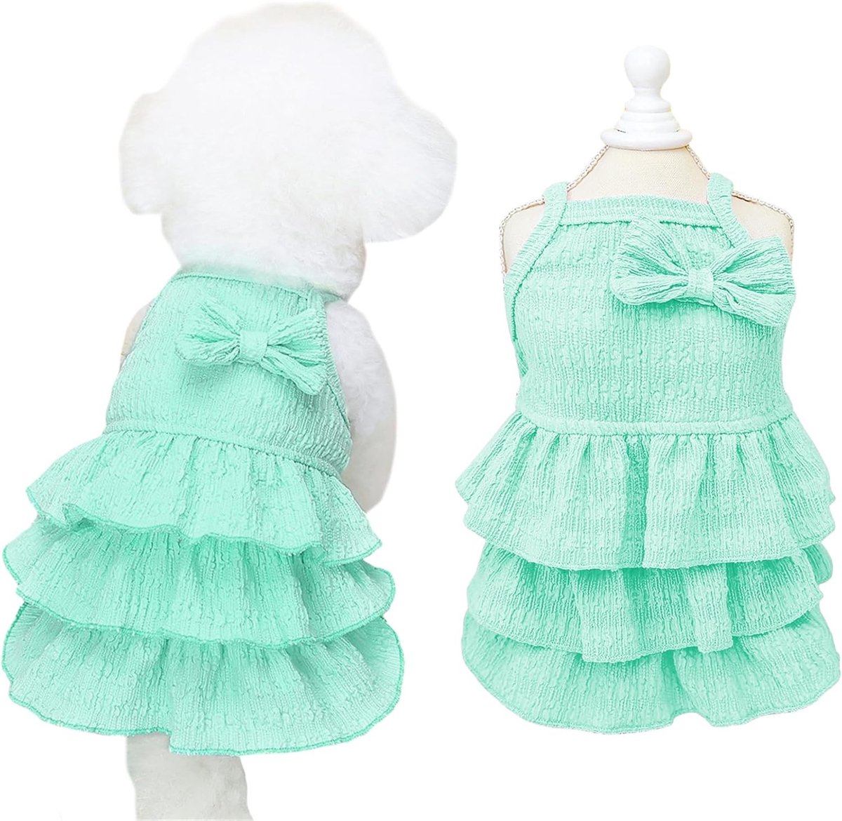 Lagenjurk voor Kleine en Middelgrote Honden met Strik - Schattige Zomeroutfits voor Puppy’s en Chihuahua's