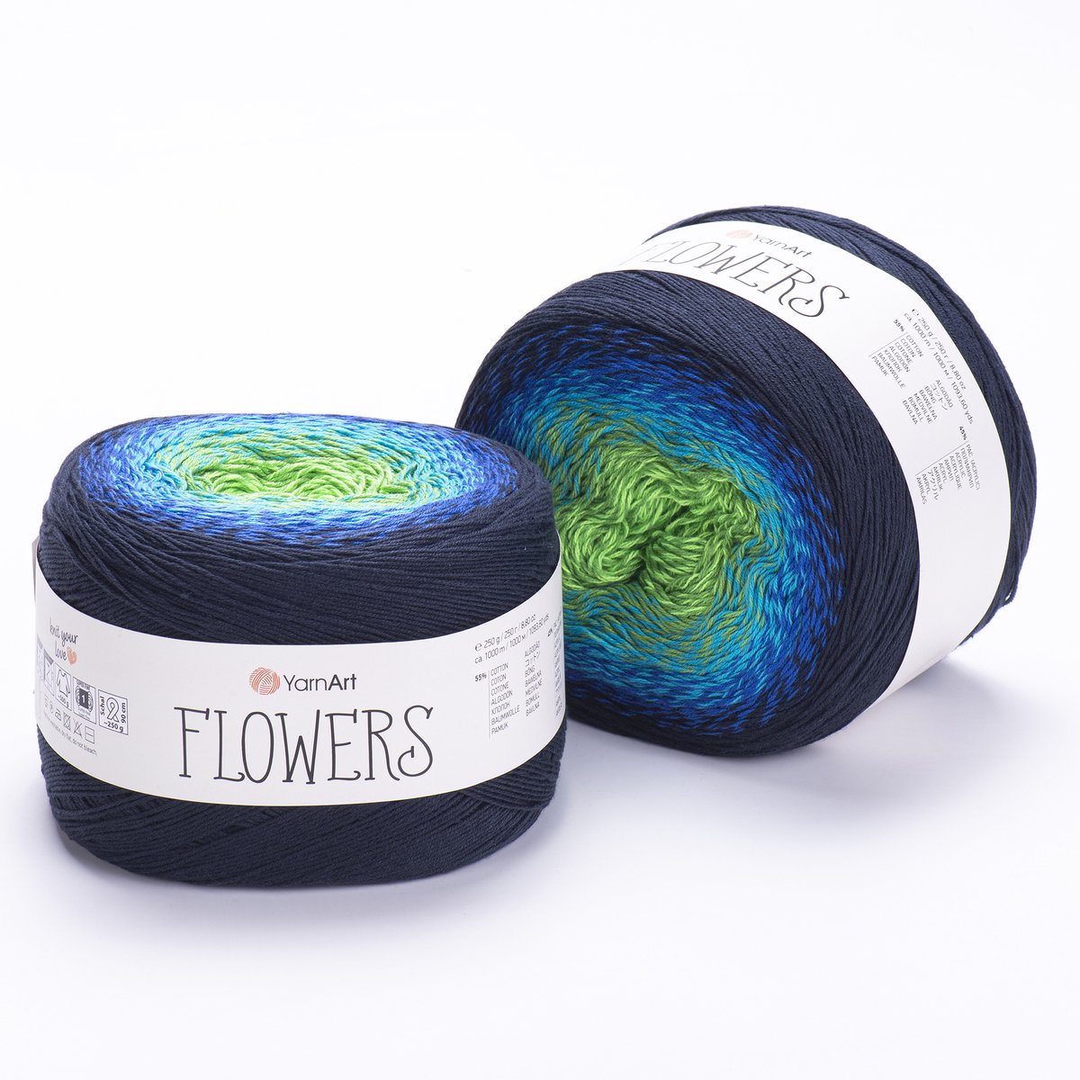 YarnArt Flowers Verloopgaren - 55% Katoen 45% Acryl - voor Haken en Breien - 250g / 1000m - Kleur 300