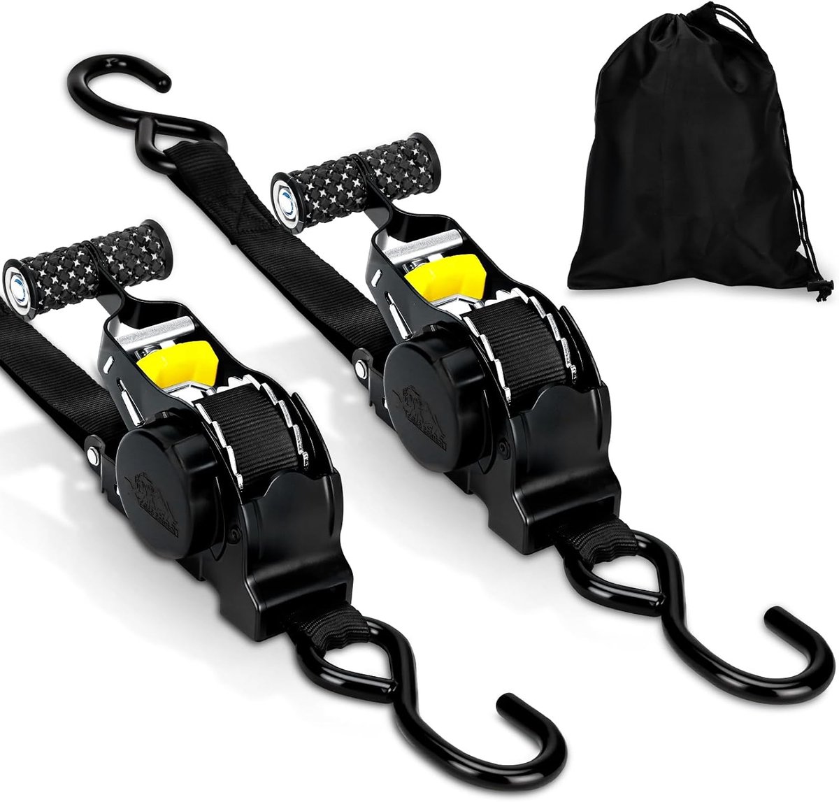SnelShoppen - Ratchet Straps, Automatische Lashing Straps met S-Haken, 680 kg Breeksterkte, 3.3 m Verpakkingsbanden met Ratchet, Lashing Belts voor Ve