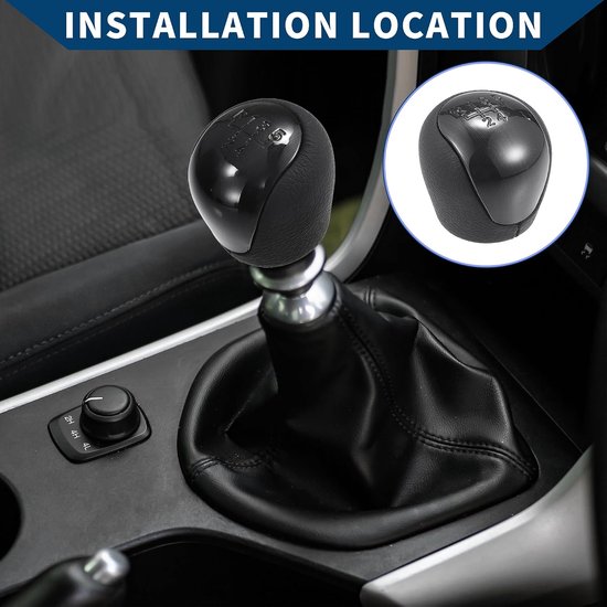 Versnellingspookknop 5 Versnellingen - Pookknop Handgeschakeld - Auto Rijervaring Verbeteren - Directe Installatie - 10 mm Gatdiameter - Zwart — afbeelding 3