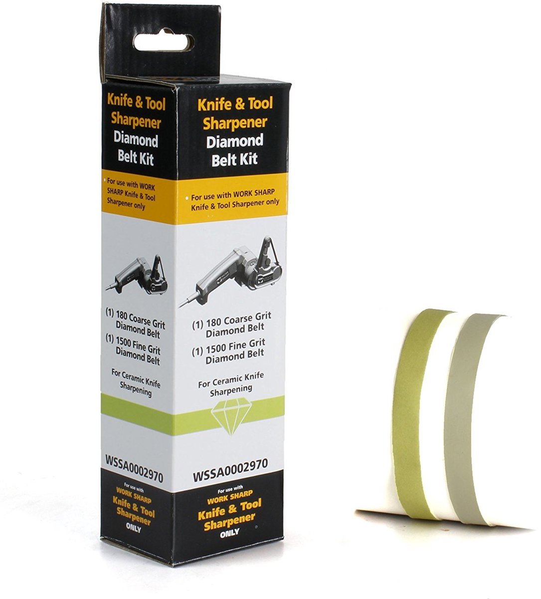 SnelShoppen - WORK SHARP Diamanten riemset – Mes- en gereedschapslijper Riem Kit – Premium kwaliteit diamantschuurmiddelen voor keramische messen, sli