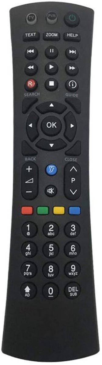 Afstandsbediening universeel - Geschikt voor Humax mediabox - Vervangende afstandsbediening voor televisie - Remote control - Zwart - Jonyx
