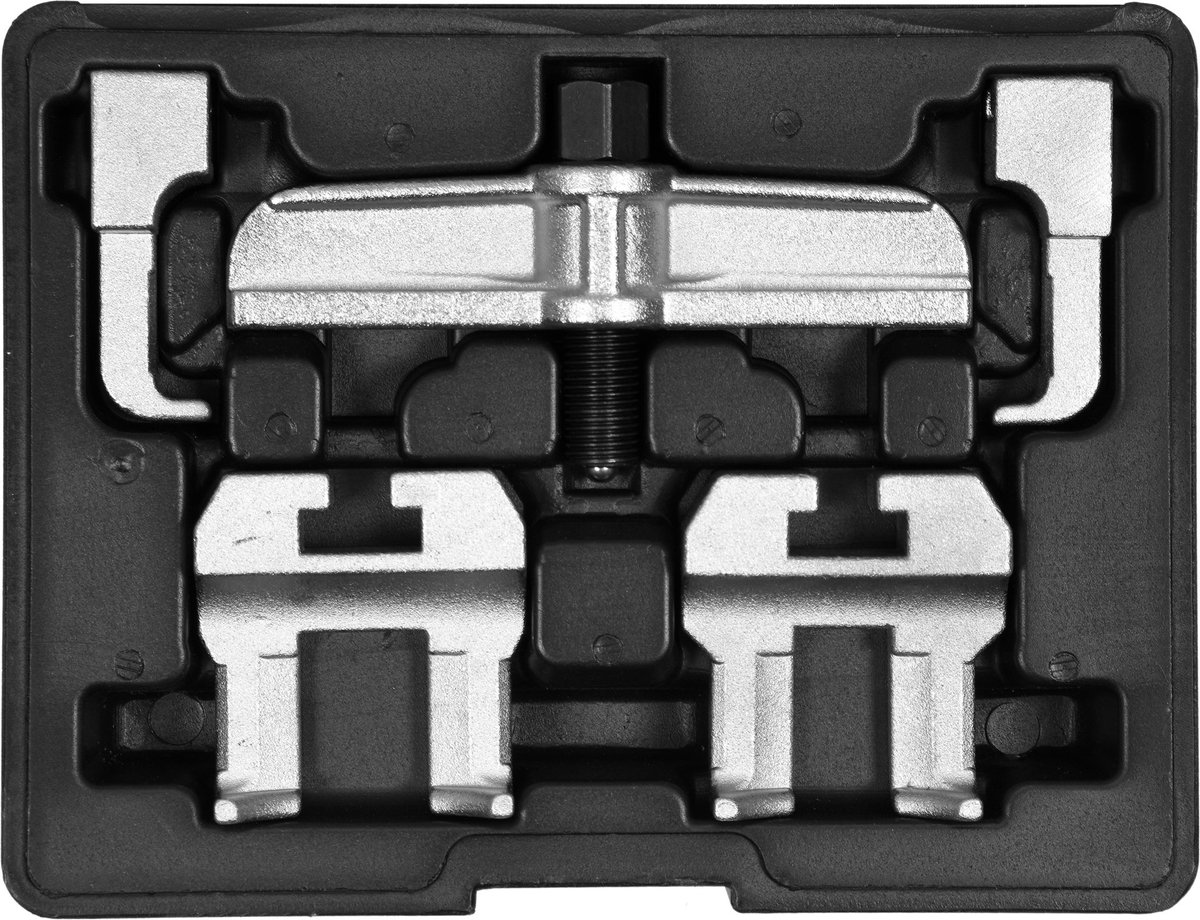 Professionele Distributiering & Nokkenastandwiel Trekker Set – 5-Delig – Voor Audi, VW, Seat, Skoda (VAG) – Dubbelarmig Smeedstaal – 17 mm Spindel – Inclusief Koffer