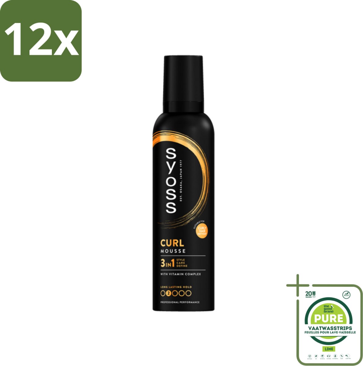 Syoss - Curl - Haarmousse - Anti-Pluis & Bounce - 250 ml - Voordeelverpakking - 12 stuks - Krullen mousse - Haar mousse