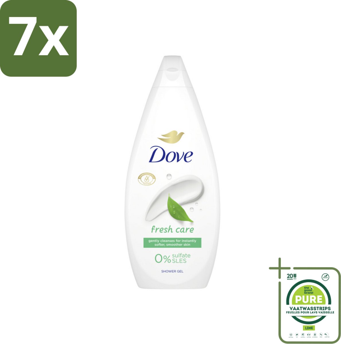 7 x Dove Douchecrème - Fresh Care - 720 ml - Grootverpakking - Douchecrème - Dove - Hydratatie - Zachte Huid - Douchegel