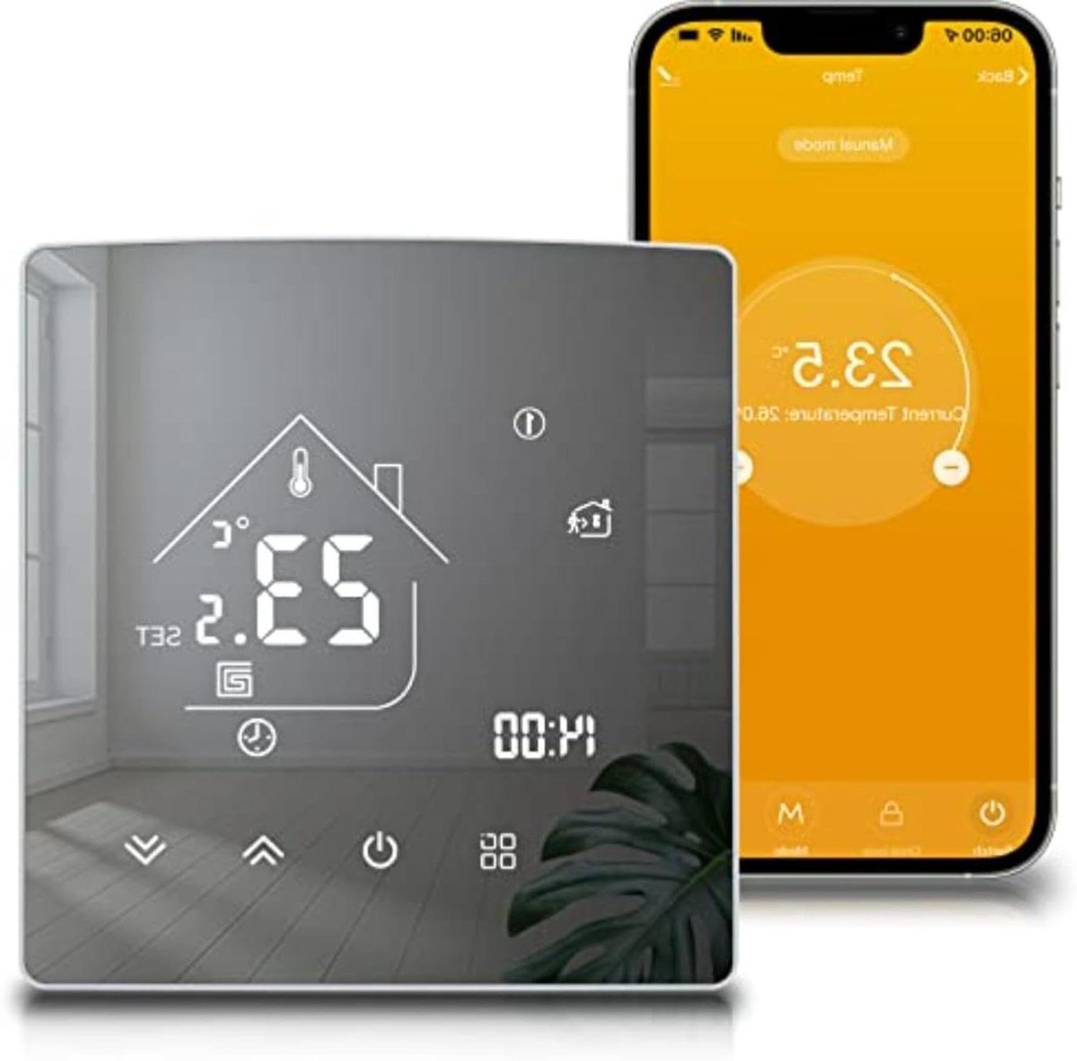 Slimme Thermostaat - Verwarmingsthermostaat Programmeerbaar - Energie Besparen - App en Spraakbediening - 10 x 10 x 5 cm - Wit