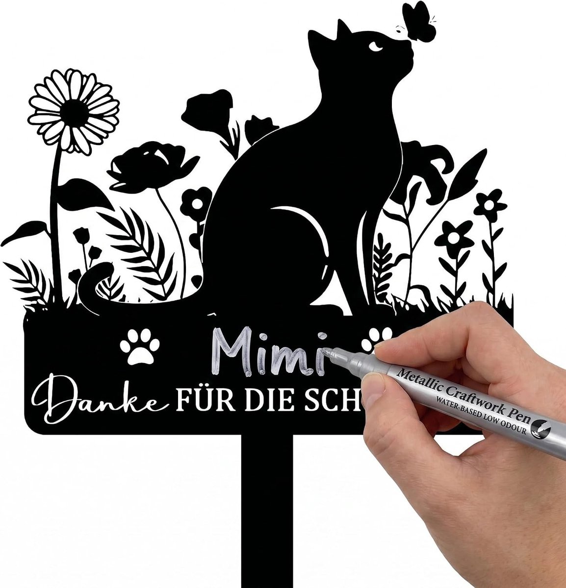 Namalu Grafsteen voor Katten Gegraveerde Grafsteen Grafdecoratie voor Dieren Weerbestendige Gedenkplaat Buiten Dieren - ShopVlot