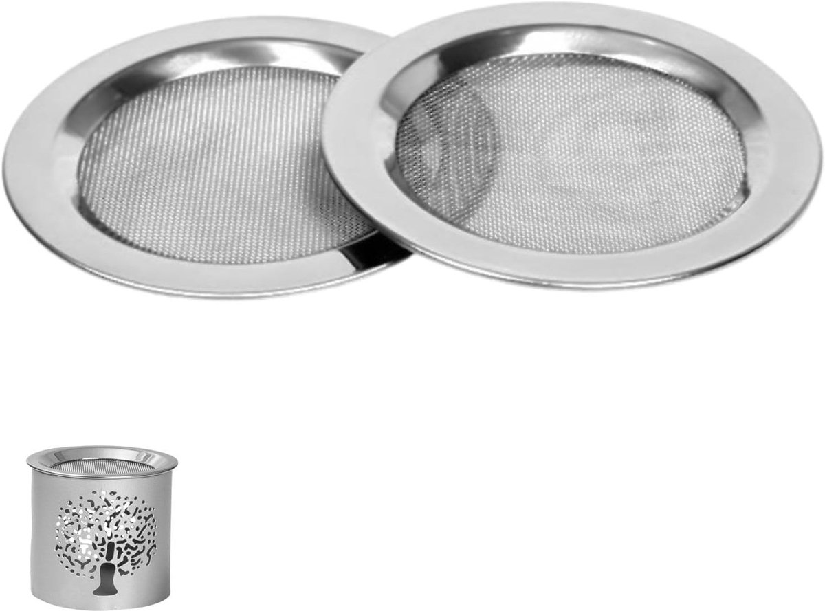 2 x RVS Rookfilters voor Geurbranders en Rookovens, Hittebestendig, Diameter 10 cm, Perfect voor Wierook en Oliebranders, Duurzaam en Efficiënt