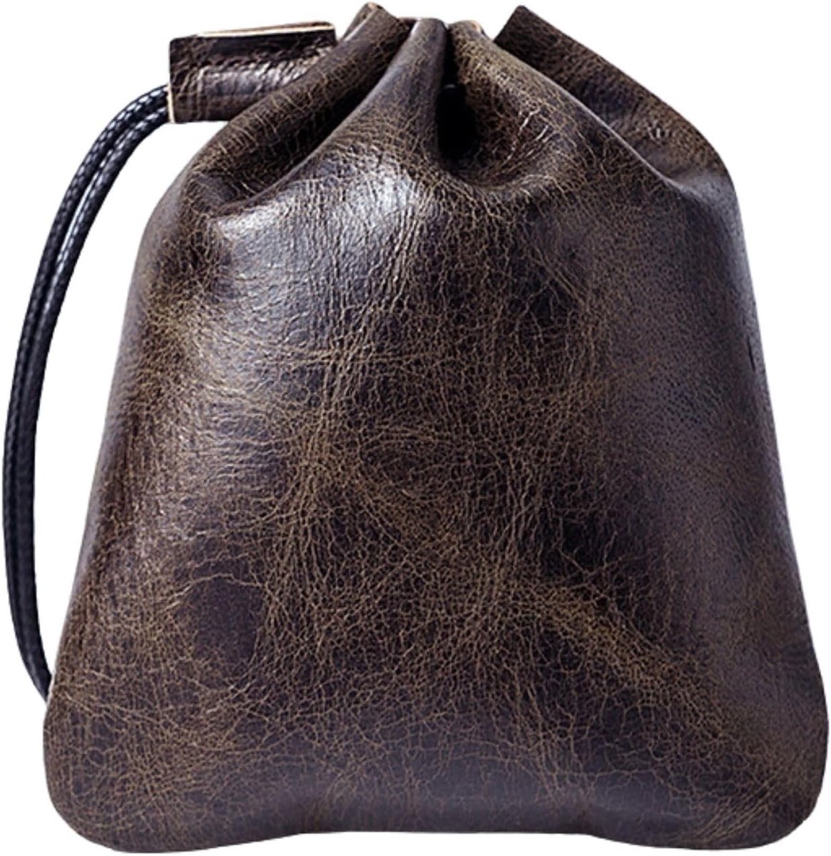 Praktische leren trekkoord tas voor munten en kleine accessoires - Ideale opbergoplossing voor dagelijks gebruik, reizen en buitenactiviteiten