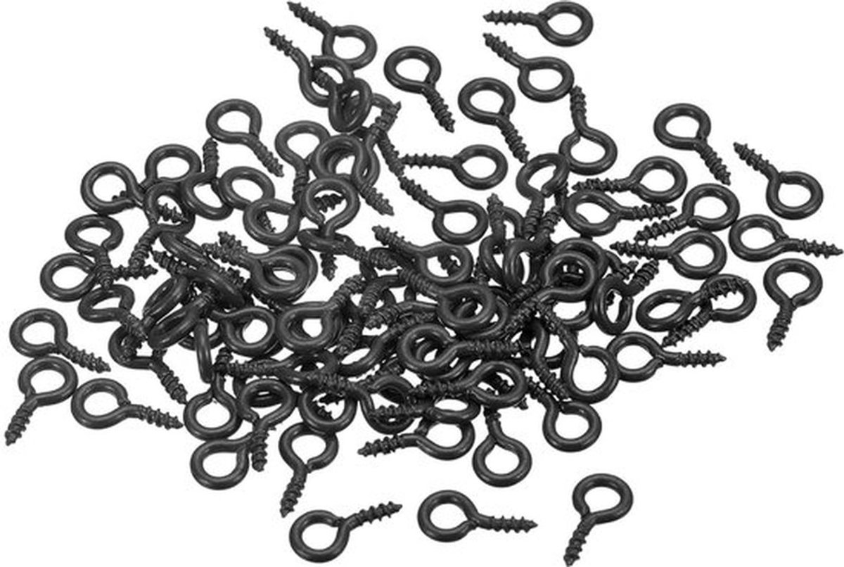 200 stuks kleine schroeven, ogen, haken, mini-ogen, schroefdraadschroeven, 5 x 10 x 1,2 mm, zelftappende schroeven voor sieraden, productie, resultaten, doe-het-zelf, handwerk, zwart