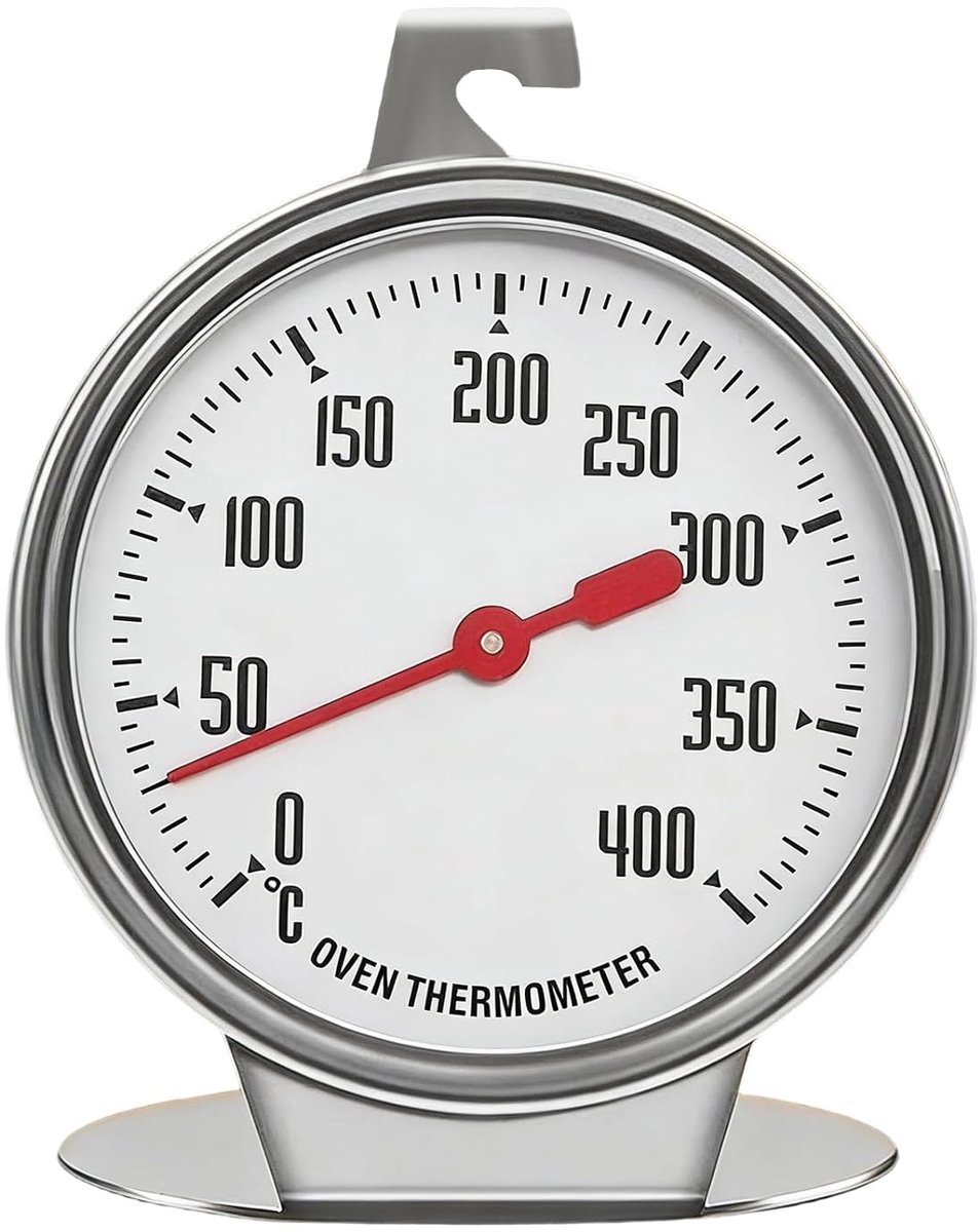 Oventhermometer Binnen, Oventhermometer Voor Oven, 7 cm Meetbereik 0°C Tot 400°C, Roestvrij Staal, Met Grote Wijzerplaat, Voor Bakken, BBQ & Koken