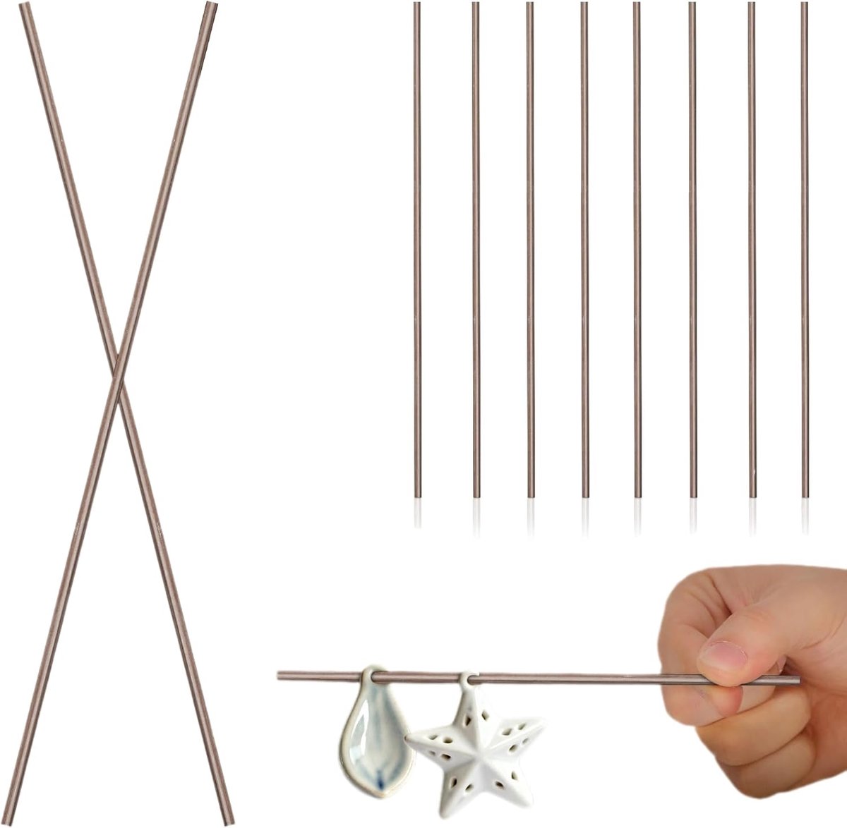 jojofuny 10-delige wolfraamdraad voor keramische sieraadbranders, hittebestendig, op maat gesneden, belastbaar voor doe-het-zelf pottenbakkers, sieraden maken