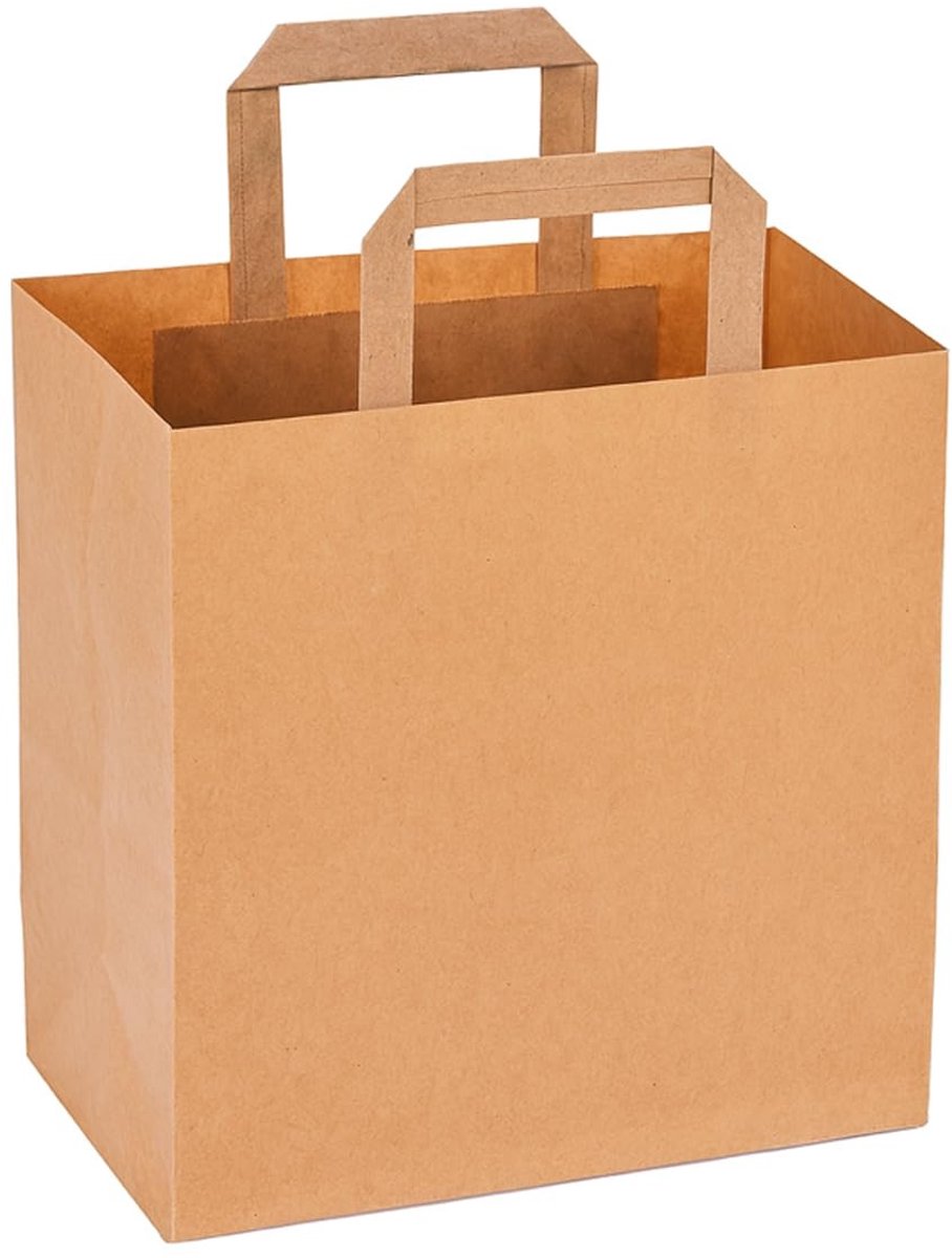 Omgoods - Verpakking Papieren Draagtassen met Handvat - Bruin Kraftpapier