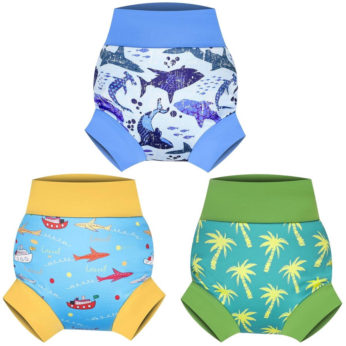 Omgoods- Zwemluier Herbruikbaar - 3 Packs - Premium Zacht Materiaal - Snug Fit - Geen Lekkage - Geschikt voor Baby - Zwemluiers