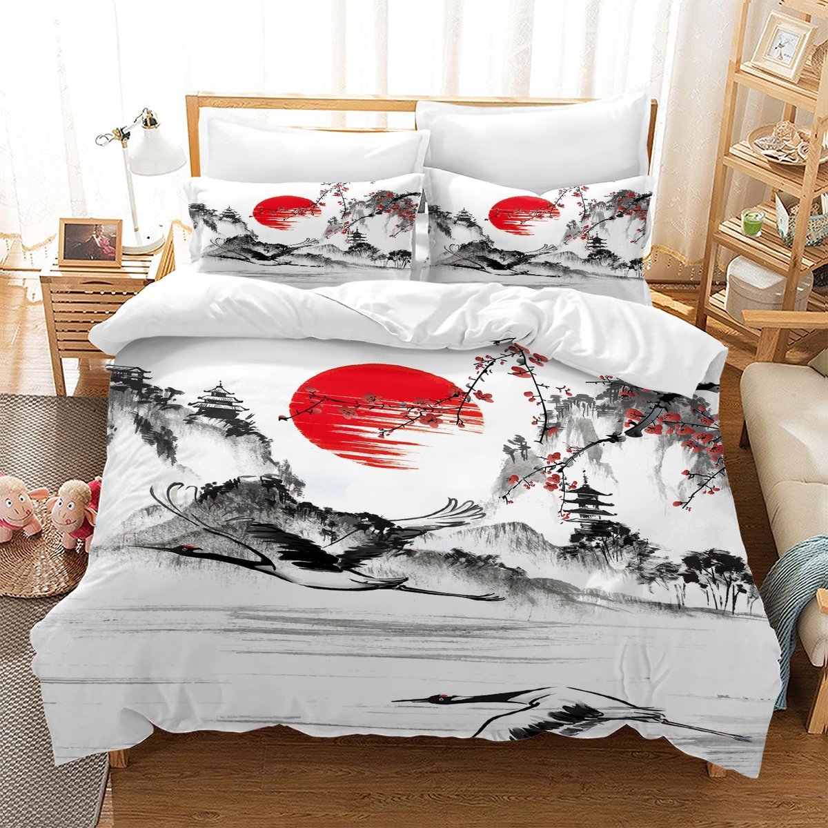 Omgoods - Kleurrijke Rozen Dekbedovertrekset 3D Romantisch Ontwerp 200 x 200 cm