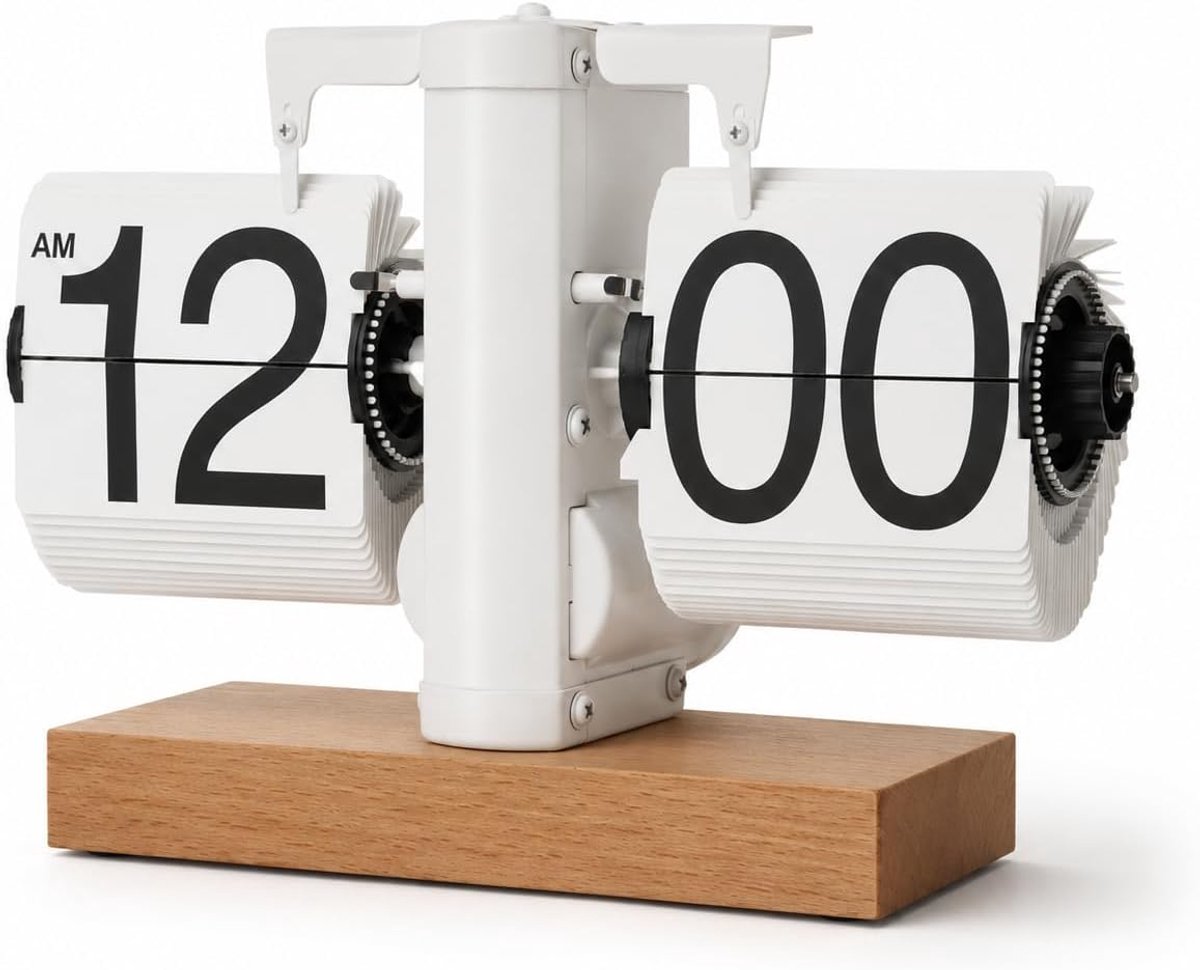Bureauklok, Retro Flip Klok, Automatisch Omklappen Digitale Klok, Automatische Omklapbare Klok, Vintage Tafelklok, Batterij Aangedreven Uitklapbaar Tafelblad Flip Klok voor Thuiskantoor