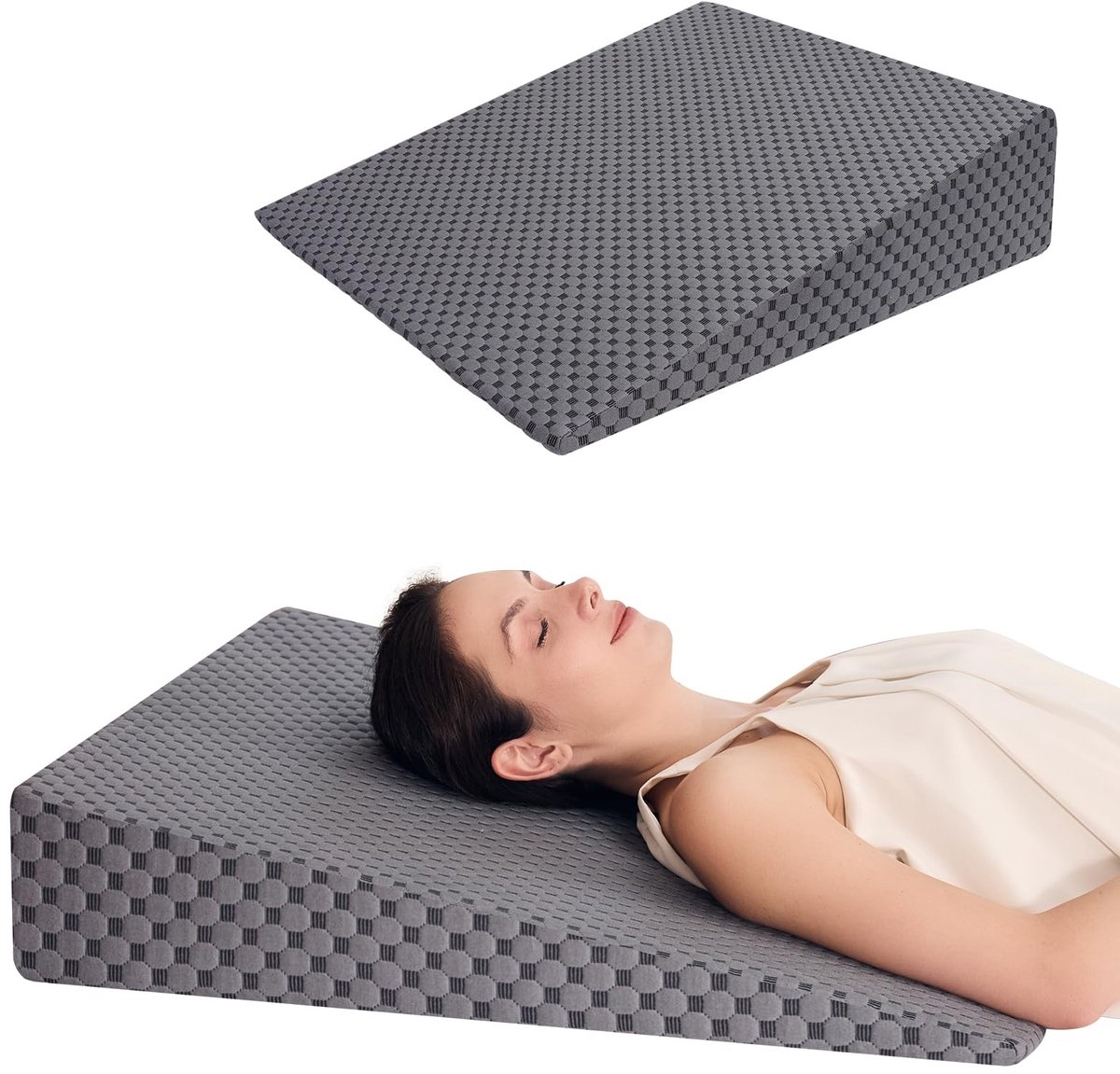Omgoods - Wedge Kussen voor Reflux en Slapen - Met Hoes - Ondersteuning voor Benen en Knieën - 5 Inch