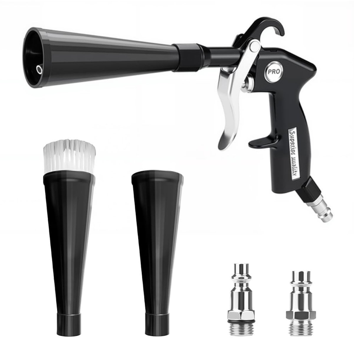Omgoods - Droogblaaspistool voor Perslucht - Reinigingspistool met 2 Mondstukken