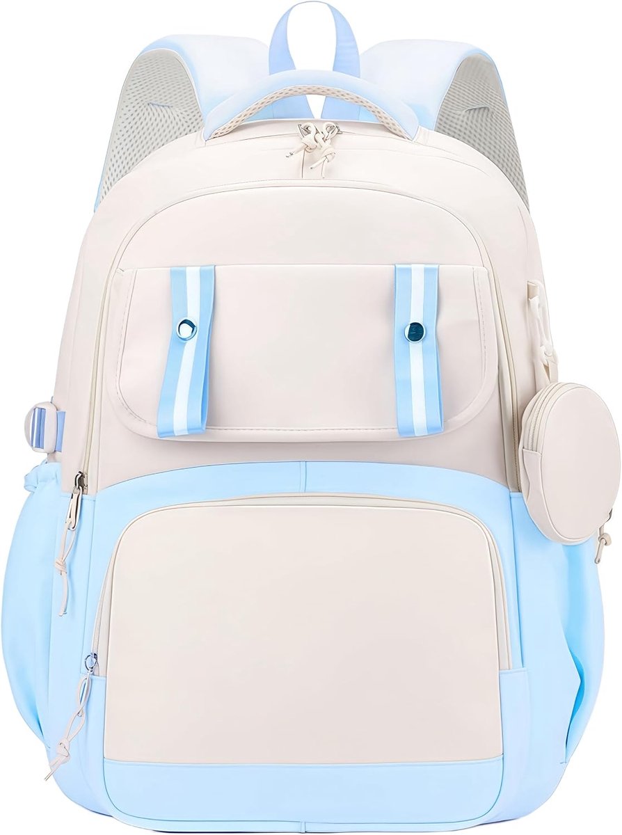 Schoolrugzak voor dames, 17 inch schooltas, lichtgewicht laptoprugzak voor vrouwen, tienermeisjes, jongens, voor reizen, collegewerk