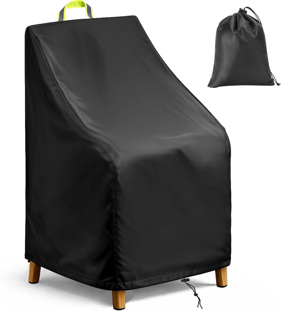 420D Oxford, beschermhoes voor tuinstoelen, winterbestendig en waterdicht, uv-afdekkingen en hoezen voor stapelstoelen, materiaal met trekkoord voor een goede grip, 70 x 70 x 80/120