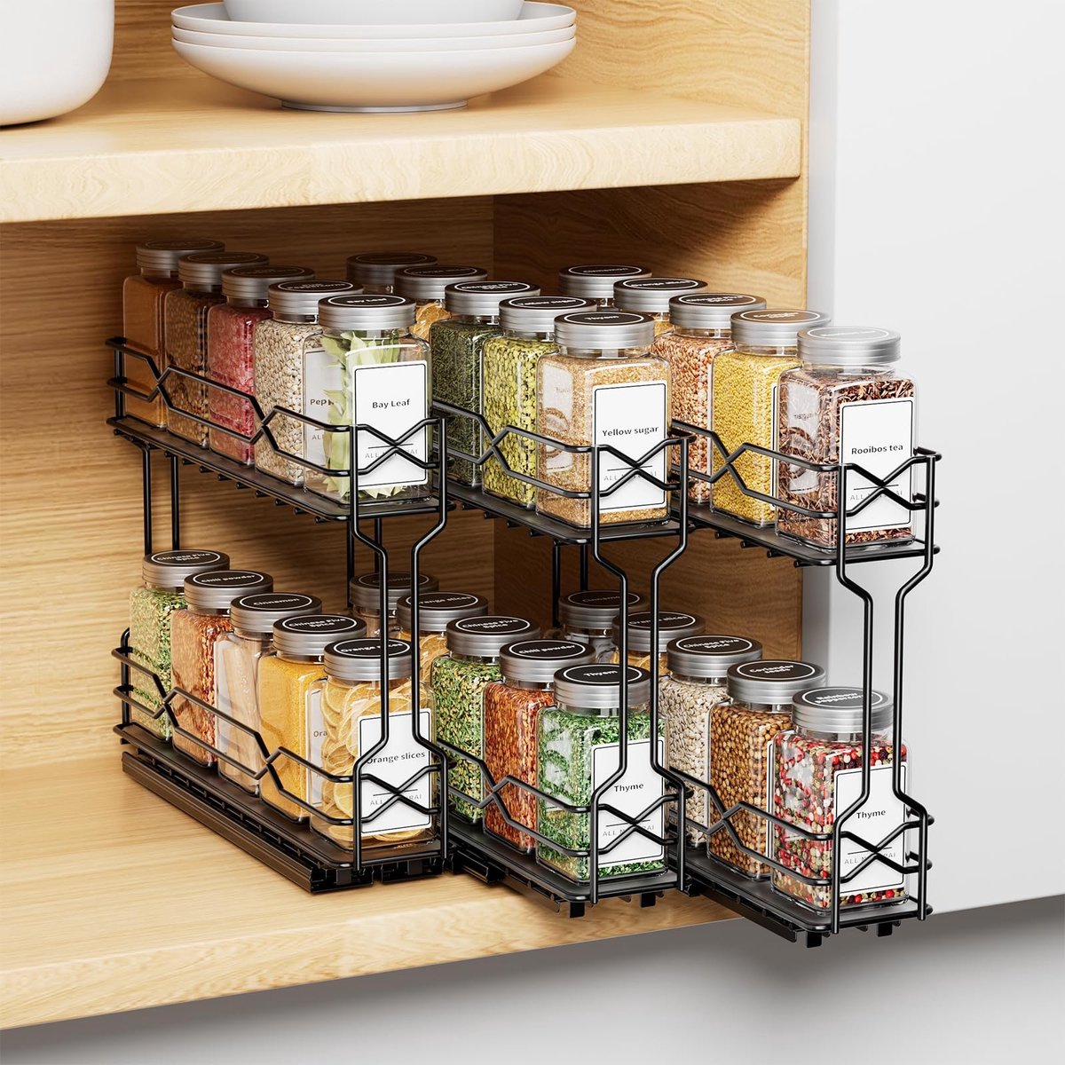 Omgoods - Uittrekbaar Kruidenrek - 3 Stuks Organizer voor Kast