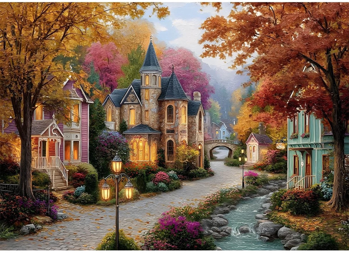 Omgoods - Jigsaw Puzzel voor Volwassenen - 1000 Stukken Natuurlijke Romantische Landschap