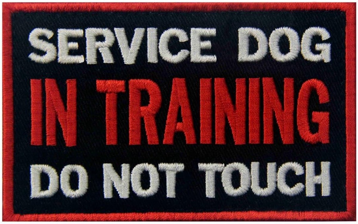 Diensthond In Opleiding Niet Aanraken Vesten/Harnassen Emblema Geborduurde Bevestiging Haak & Loop Patch