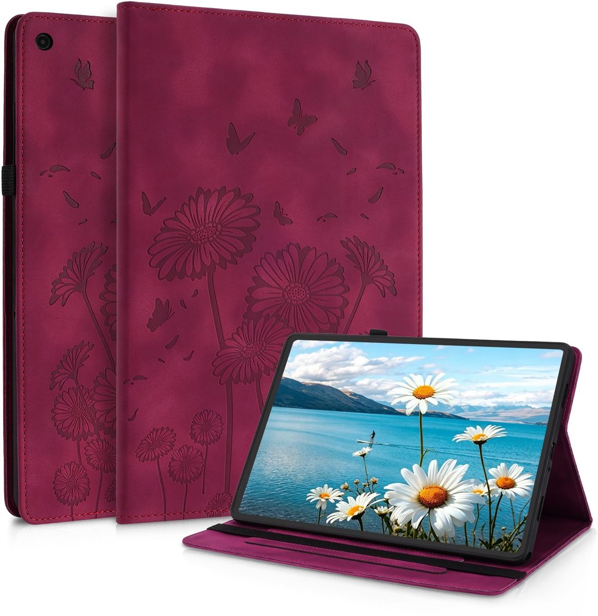 Omgoods - PU-lederen Hoes voor iPad 10,2 inch (2021/2020/2019) - Stootbescherming met Standfunctie en Penhouder