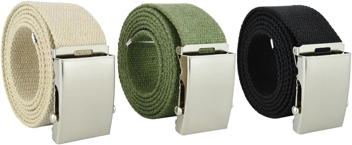 Riem met verschuifbare gesp in militaire stijl