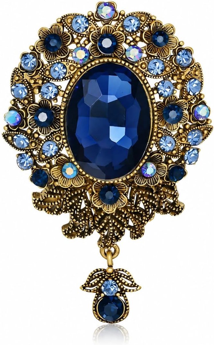 Kristal Druppel Bloem Broche Antieke Spelden voor Vrouwen Mannen Vintage Sieraden Jas Pak Jurk