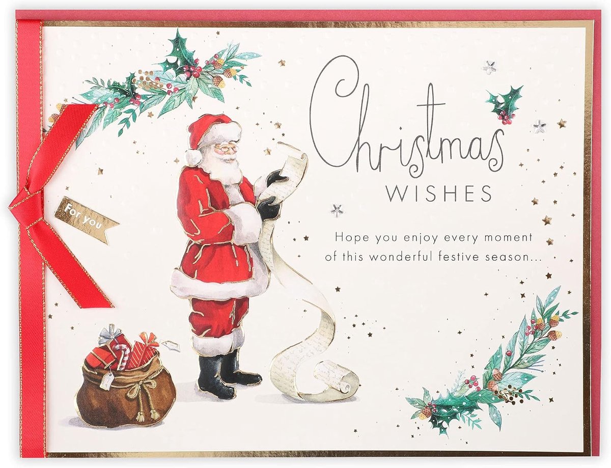 Traditionele kerstman met lijst algemene kerstkaart