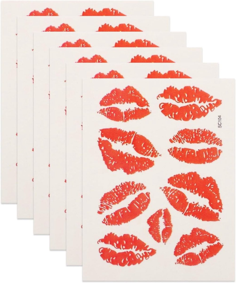 12 stuks waterdichte kusmond lippen tatoeages peel off set voor gezicht en lichaam tijdelijke kleeftatoeages volwassenen carnaval make-up accessoires