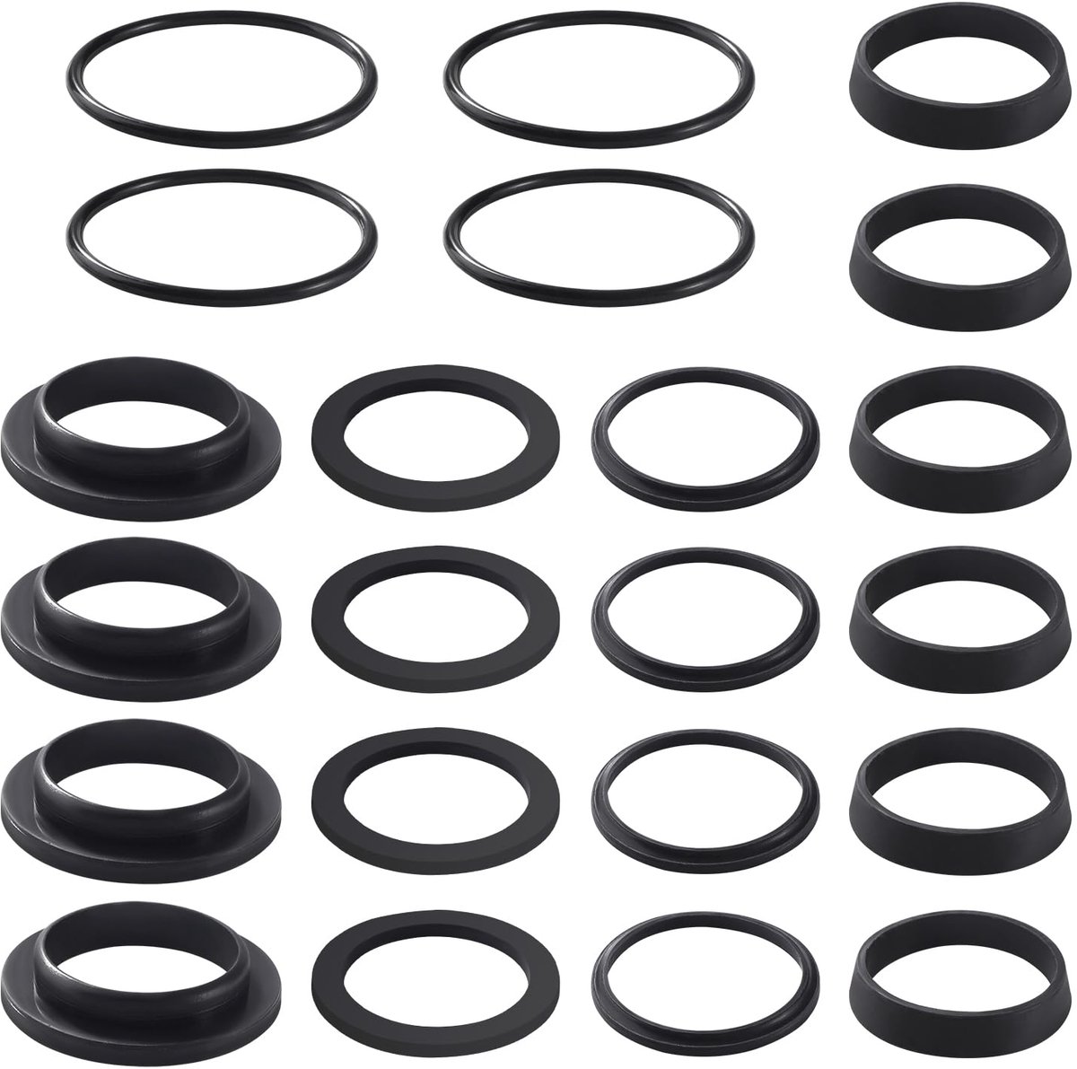 22 Stuks 5 Maten Afdichtringen voor Afvoerbuizen, Siliconen Ringen voor Sanitair, Pakking voor Sifon, Afdichting voor Wastafelafvoer, voor Afvoerbuis, Stankafsluiter Sifon