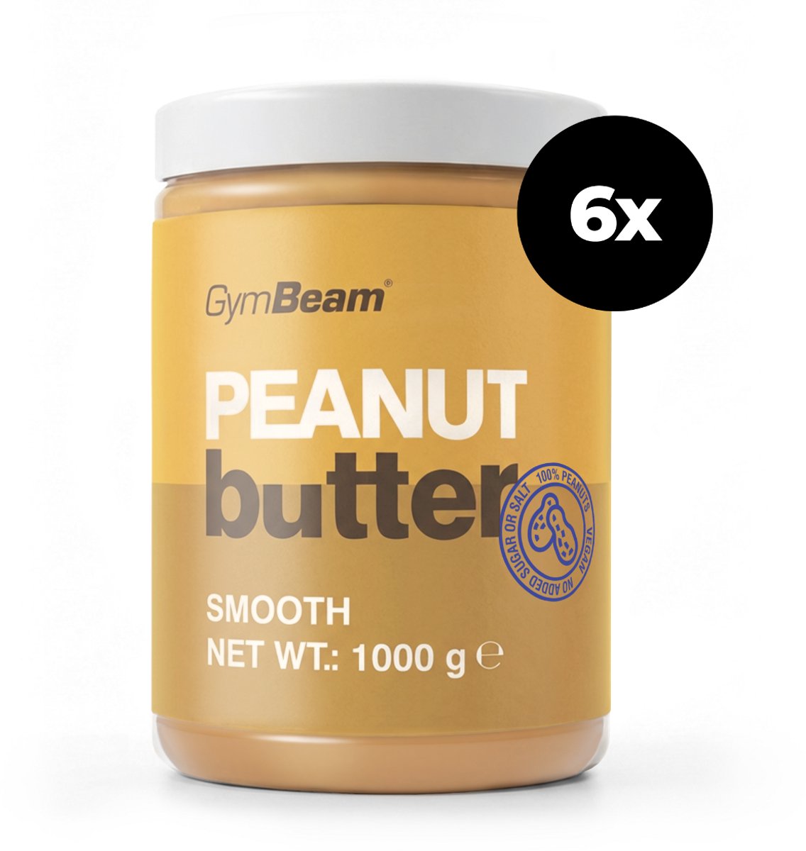 GymBeam Pindakaas 6 x 1000 g glad
