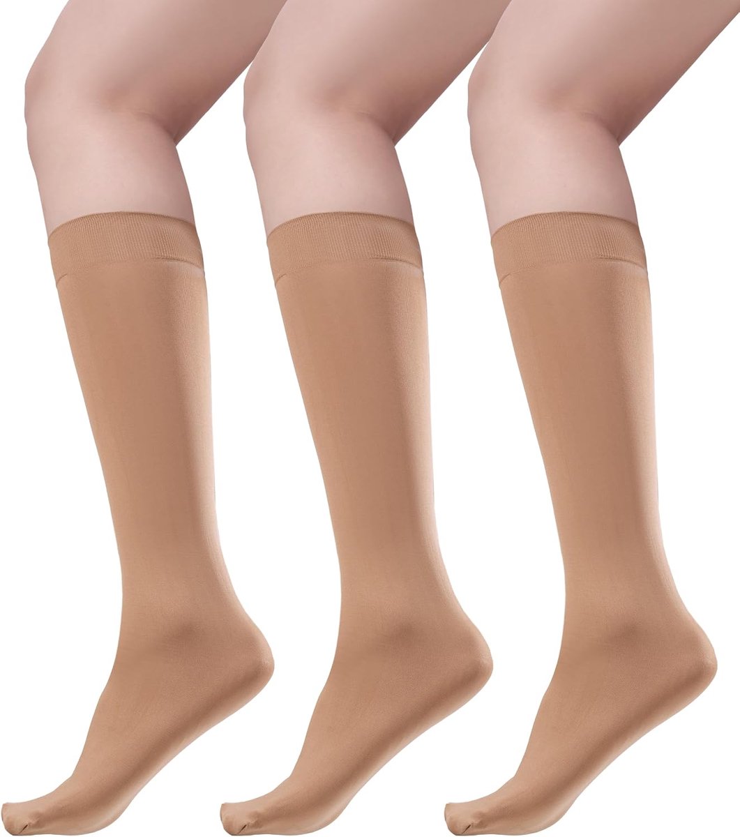 Kniekousen 80 Denier Nylon – Multipack met Comfortboord voor Dagelijks Gebruik