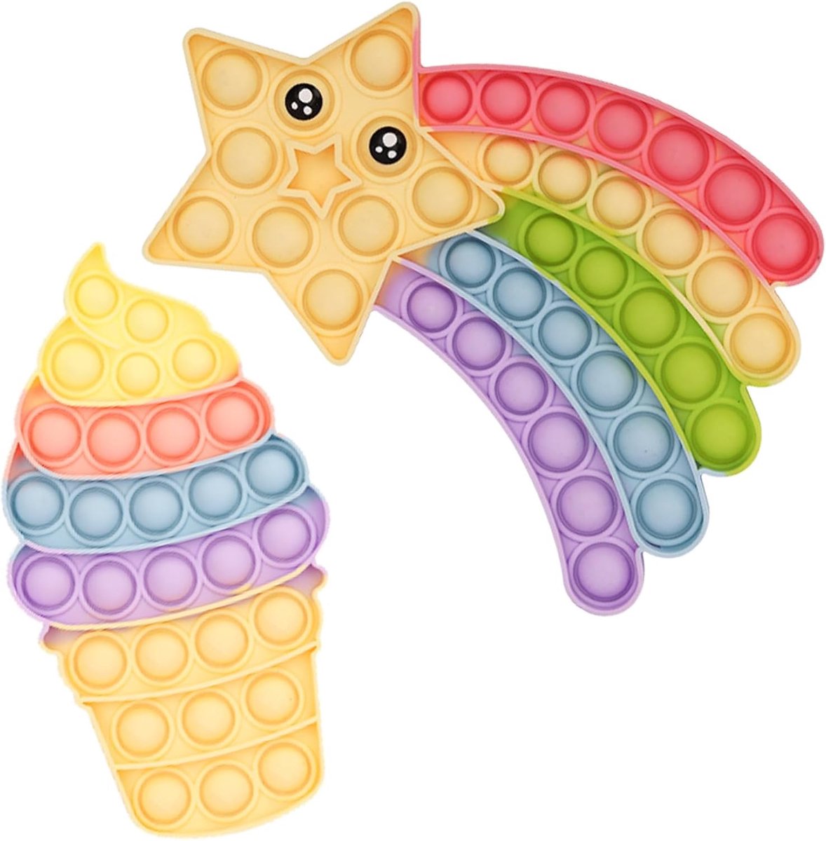 Pop It Pop Bubble Fidget speelgoed, 2 stuks, fidget-speelgoed, siliconen fidget-speelgoed, antistress speelgoed, bubbel-push-speelgoed voor stressvermindering, kinderen en volwassenen