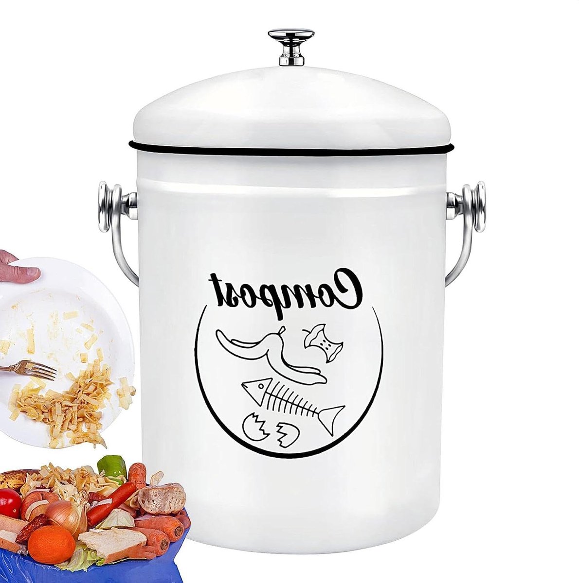 Compostbak Keuken - GFT Bak - Voedselafval Verzamelen - Ruimtebesparend Ontwerp - 5 Liter - Meerkleurig